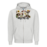 Dove Grey mexico state cowhide serape cactus Zipper Hoodie - RanaPortraitStore