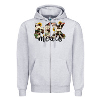 Heather Grey mexico state cowhide serape cactus Zipper Hoodie - RanaPortraitStore