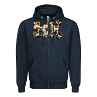 Navy mexico state cowhide serape cactus Zipper Hoodie - RanaPortraitStore