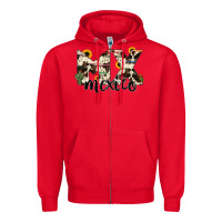 Red mexico state cowhide serape cactus Zipper Hoodie - RanaPortraitStore