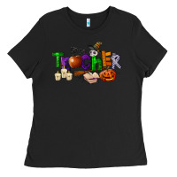 Black halloween teacher Ladies Tee - LillyAllenDesigns