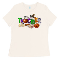 Bone halloween teacher Ladies Tee - LillyAllenDesigns