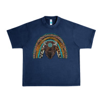 Navy western rainbow with bison Urban Heavy Tee - RanaPortraitStore