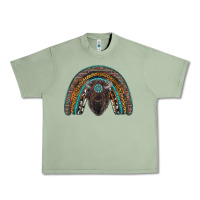 Oil Green western rainbow with bison Urban Heavy Tee - RanaPortraitStore