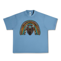 Pebble Blue western rainbow with bison Urban Heavy Tee - RanaPortraitStore