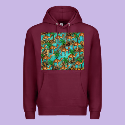 Camel Leopard Premium Hoodie Designed By Barkaloodesign