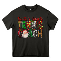 Asphalt Santa's Favorite Tennis Coach For Christmas Heavy Core Tee - FaDigitalArtStudio