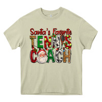 Mossy Santa's Favorite Tennis Coach For Christmas Heavy Core Tee - FaDigitalArtStudio