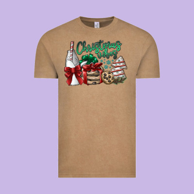 Christmas Vibes Vintage Tee Designed By Sublimationcraftshop