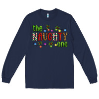 Navy The Naughty One Christmas Long Sleeve Tee - Artiststas