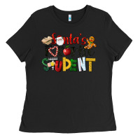 Black santa's favorite student christmas Ladies Tee - LillyAllenDesigns