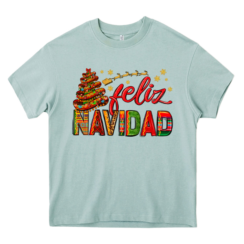 Feliz Navidad With Sombrero Tree Heavy Core Tee by BundleAndBundleShop | Teevron