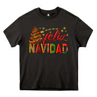 Asphalt Feliz Navidad With Sombrero Tree Heavy Core Tee - BundleAndBundleShop