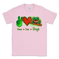 Bubblegum Pink Peace Love Frogs Classic Tee - Jasminsmagicworld