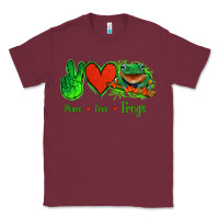Burgundy Peace Love Frogs Classic Tee - Jasminsmagicworld