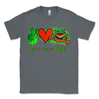 Charcoal Heather Peace Love Frogs Classic Tee - Jasminsmagicworld