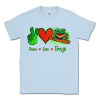 Dusty Blue Peace Love Frogs Classic Tee - Jasminsmagicworld