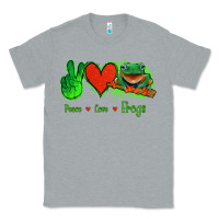 Heather Grey Peace Love Frogs Classic Tee - Jasminsmagicworld