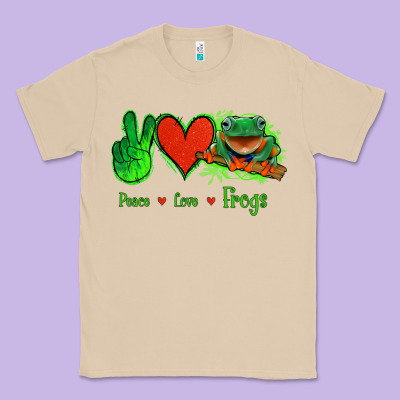 Peace Love Frogs Classic Tee Designed By Jasminsmagicworld