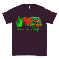 Plum Peace Love Frogs Classic Tee - Jasminsmagicworld
