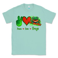 Seafoam Peace Love Frogs Classic Tee - Jasminsmagicworld