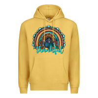 Antique Gold western thanksgiving rainbow with turkey Premium Hoodie - RanaPortraitStore