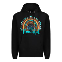 Black western thanksgiving rainbow with turkey Premium Hoodie - RanaPortraitStore