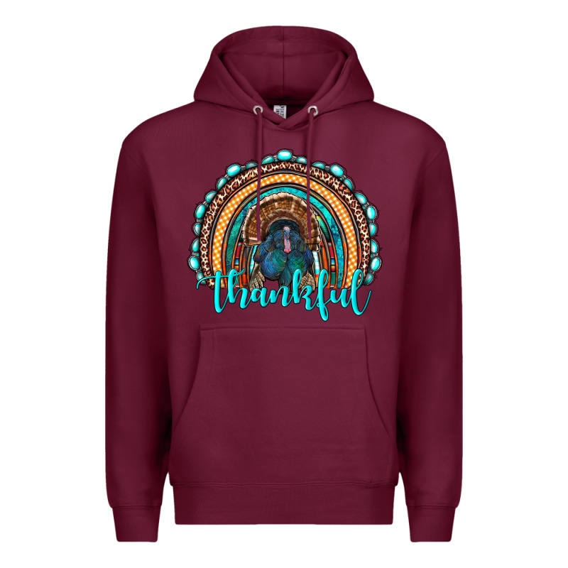Western Thanksgiving Rainbow With Turkey Premium Hoodie by RanaPortraitStore | Teevron