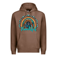 Chestnut western thanksgiving rainbow with turkey Premium Hoodie - RanaPortraitStore
