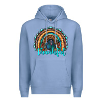 Colony Blue western thanksgiving rainbow with turkey Premium Hoodie - RanaPortraitStore
