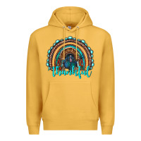 Mustard western thanksgiving rainbow with turkey Premium Hoodie - RanaPortraitStore