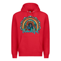 Red western thanksgiving rainbow with turkey Premium Hoodie - RanaPortraitStore