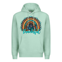 Seafoam western thanksgiving rainbow with turkey Premium Hoodie - RanaPortraitStore