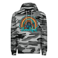Slate Camo western thanksgiving rainbow with turkey Premium Hoodie - RanaPortraitStore