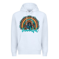 White western thanksgiving rainbow with turkey Premium Hoodie - RanaPortraitStore