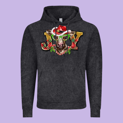 Christmas Joy Baby Cow Vintage Hoodie Designed By Barkaloodesign