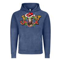Vintage Denim christmas joy baby cow Vintage Hoodie - BarkalooDesign