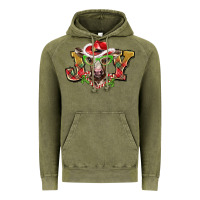 Vintage Olive christmas joy baby cow Vintage Hoodie - BarkalooDesign