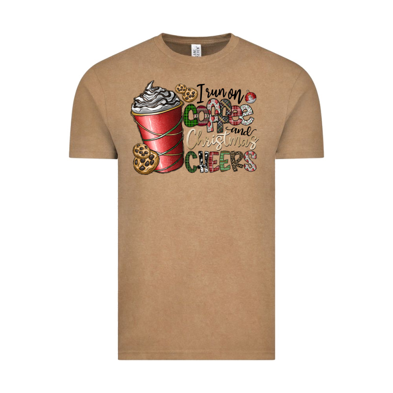 I Run On Coffee And Christmas Cheers Vintage Tee by CowhideDigitalArt | Teevron