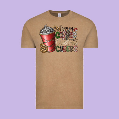 I Run On Coffee And Christmas Cheers Vintage Tee Designed By Cowhidedigitalart
