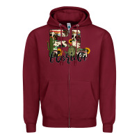 Burgundy florida state cowhide serape cactus Zipper Hoodie - RanaPortraitStore