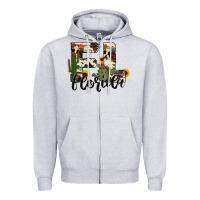 Heather Grey florida state cowhide serape cactus Zipper Hoodie - RanaPortraitStore