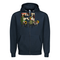 Navy florida state cowhide serape cactus Zipper Hoodie - RanaPortraitStore