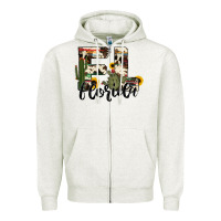 Oatmeal Heather florida state cowhide serape cactus Zipper Hoodie - RanaPortraitStore
