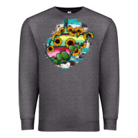 Charcoal Heather west virginia map sunflower cactus serape Premium Sweatshirt - RanaPortraitStore