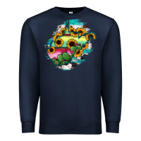 Navy west virginia map sunflower cactus serape Premium Sweatshirt - RanaPortraitStore