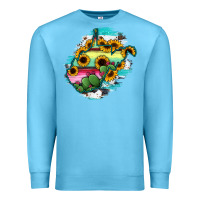 Ocean Blue west virginia map sunflower cactus serape Premium Sweatshirt - RanaPortraitStore