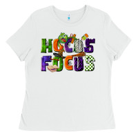 White Hocus Focus Teacher Halloween Ladies Tee - LillyAllenDesigns