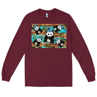 Burgundy Camouflage Baby Panda Long Sleeve Tee - Artiststas
