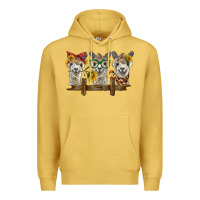 Antique Gold 3 alpacas Premium Hoodie - BarkalooDesign